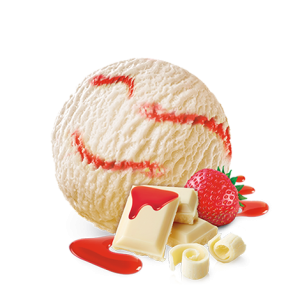 Lody w kuwecie o smaku białej czekolady z sosem truskawkowym 5000ml Zielona Budka