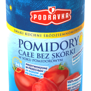 Pomidory całe bez skórki 2550g/1530g Podravka